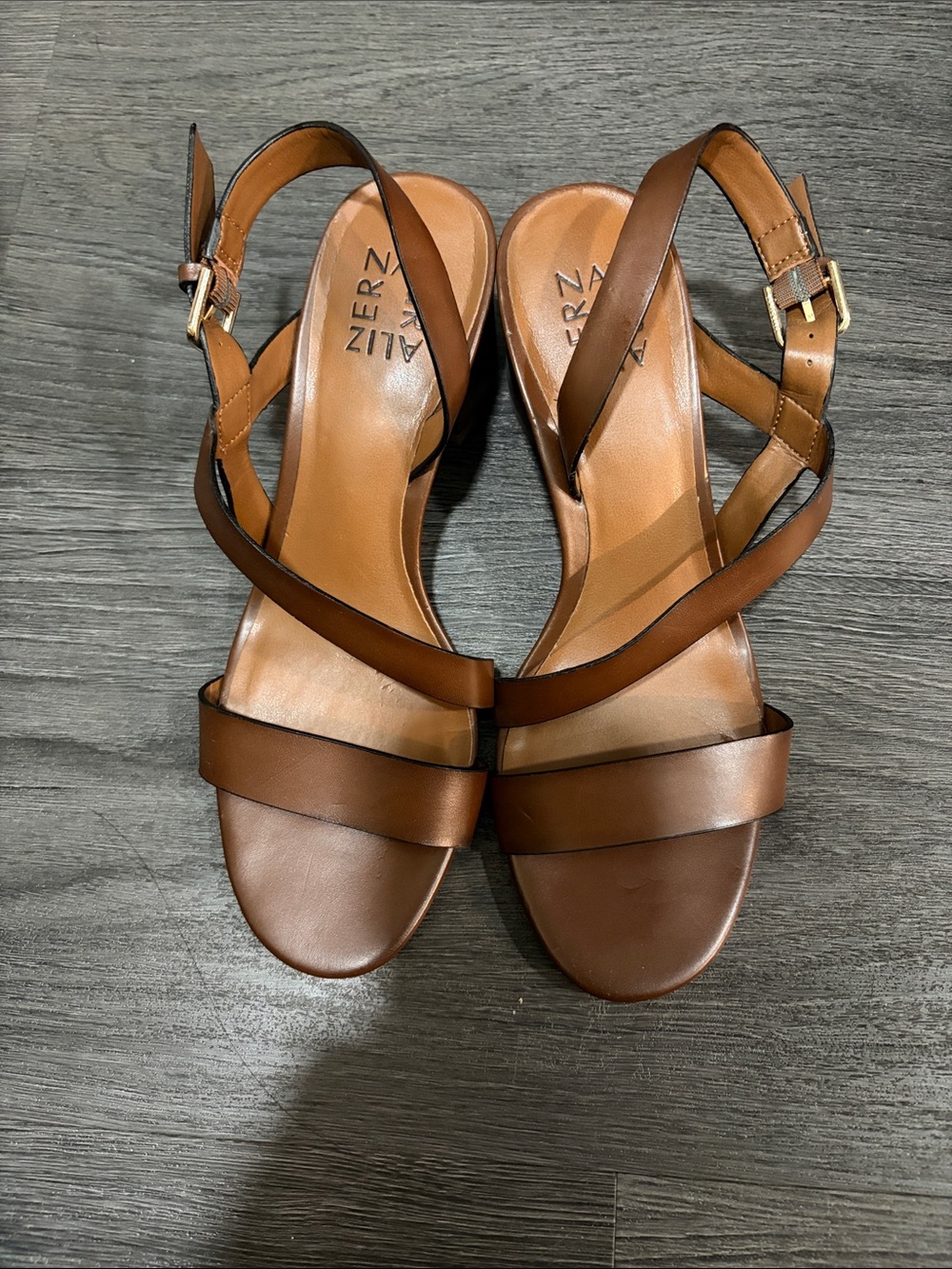 Allure Tan Leather Crisscross Strap Sandals